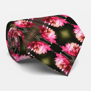 Red Flower In Sunlight Close Up Pattern      Tie