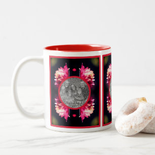 Red Flower In Sunlight Frame Add Your Photo Two-Tone Coffee Mug