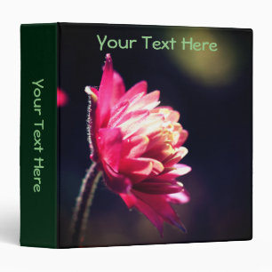 Red Flower In Sunlight Nature Personalized Binder