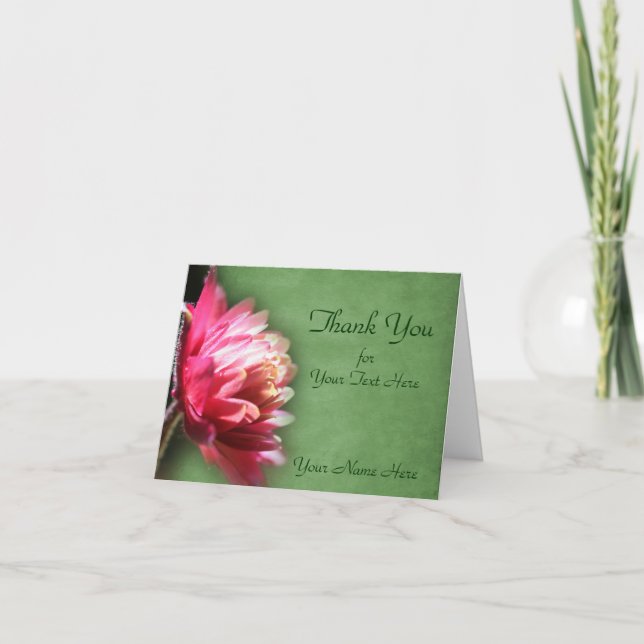 Red Flower In Sunlight Nature Thank You Card (Front)