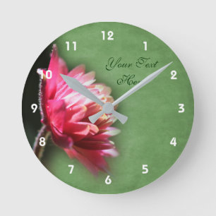 Red Flower In Sunlight Personalized Round Clock