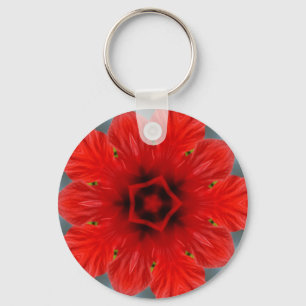 Red Flower Keychain