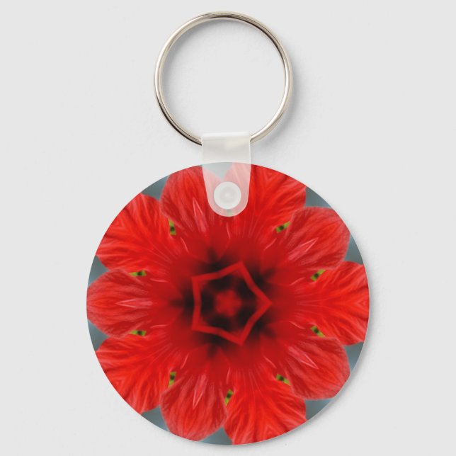 Red Flower Keychain (Front)