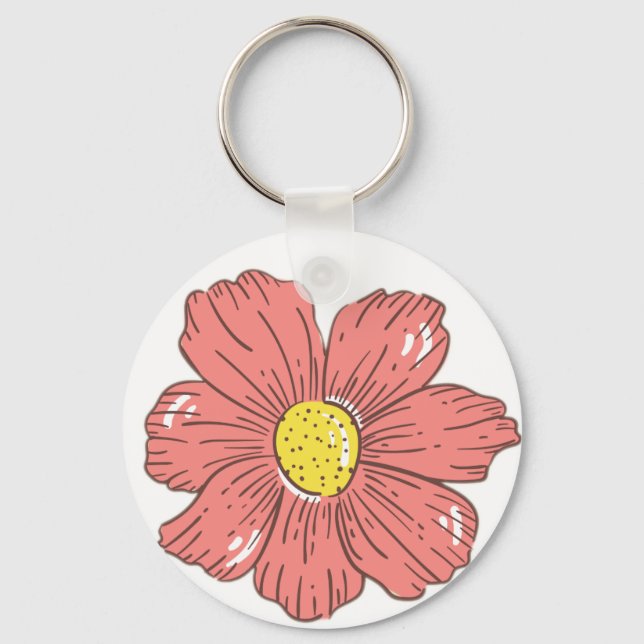 Red flower keychain (Front)