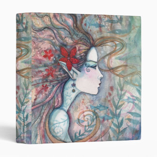 Red Flower Mermaid Binder by Molly Harrison