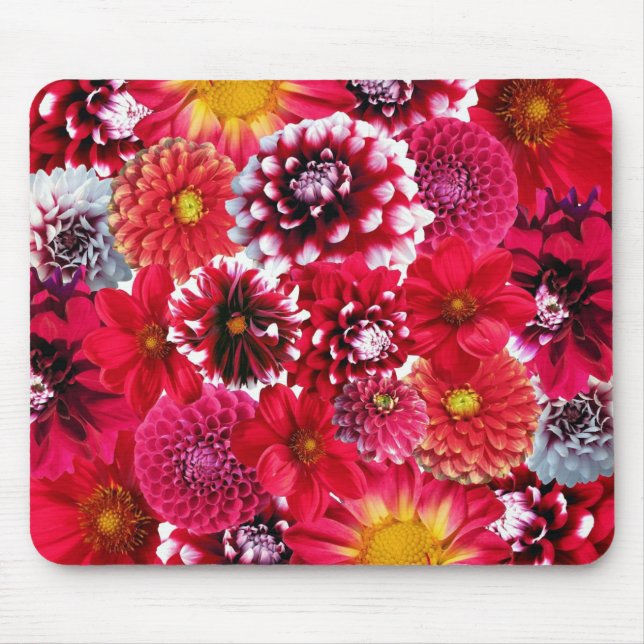 Red Flower Mix Mouse Pad (Front)