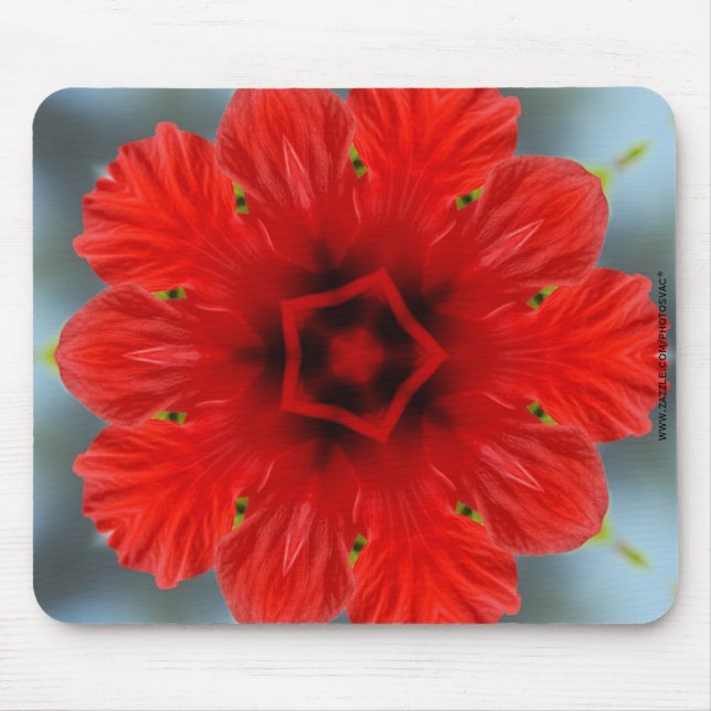 Red Flower Mouse Pad (Front)