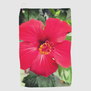 Red Flower of Hibiscus Rosa-sinensis Golf Towel