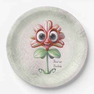 Red Flower Paper Plate