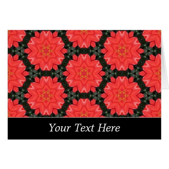 Red Flower Pattern Template (Front Horizontal)