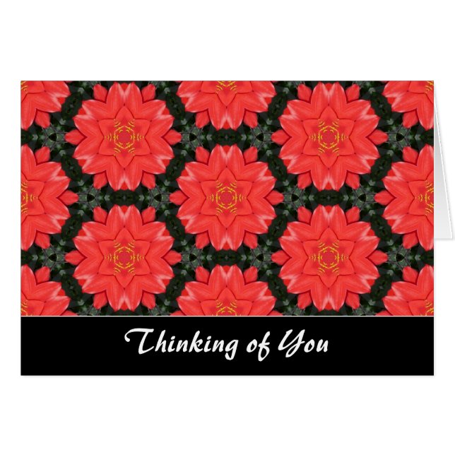 Red Flower Pattern - Thinking of You (Front Horizontal)
