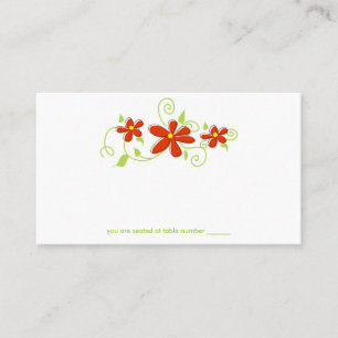 Red Flower Place Cards