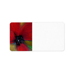 Red Flower, Poppy. Label