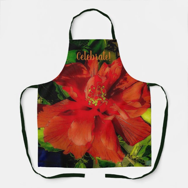 Red Flower Power Apron (Front)