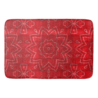 Red Flower Power Bath Mat