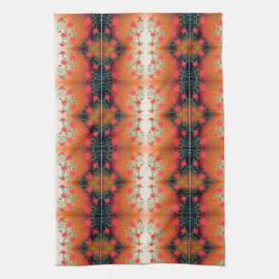 Red Flower Print Tea-Towel Kitchen Towel