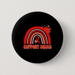 Red Flower Rainbow Blood Cancer Awareness Support 2 Inch Round Button