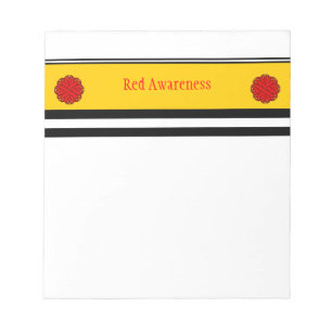 Red Flower Ribbon by Kenneth Yoncich Notepad