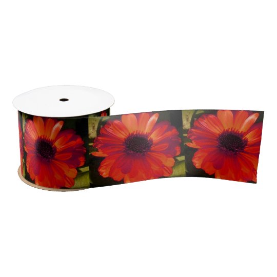 Red Flower Ribbon Satin Ribbon