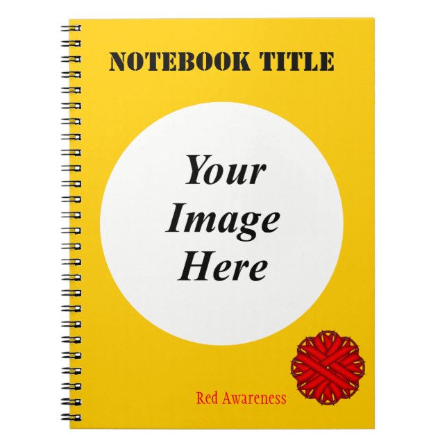 Red Flower Ribbon Template by Kenneth Yoncich Notebook (Front)