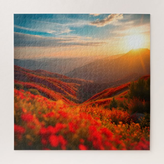 Red Flower Scene Jigsaw Puzzle (Vertical)