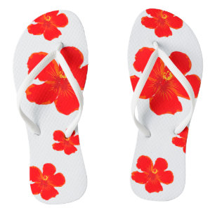Red Flower Summer Flip-Flops Flip Flops