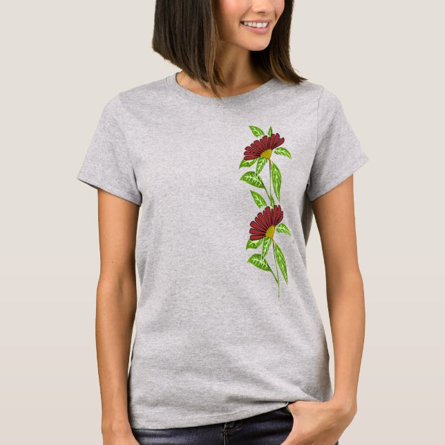 Red Flower  T-Shirt (Front)