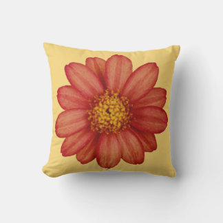 red flower throw pillow