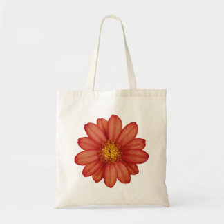 red flower tote bag