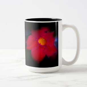 Red Flower Vine on Black Two-Tone Coffee Mug