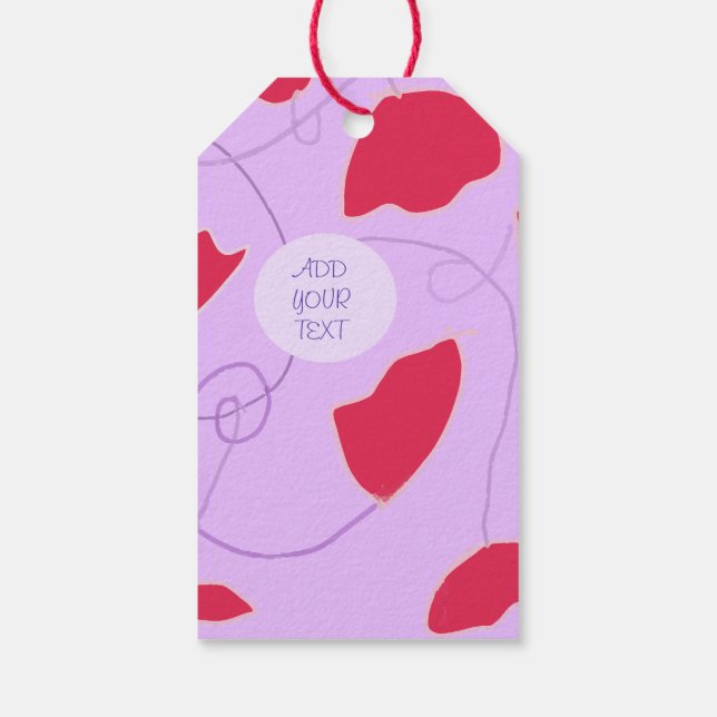 Red Flowered  Gift Tags (Back)