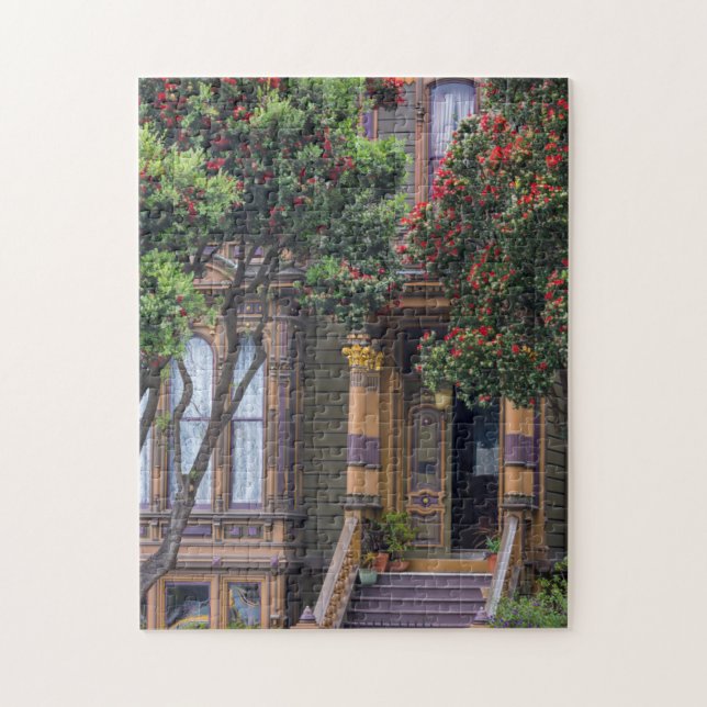Red Flowering Gum Tree Frames Victorian Style Jigsaw Puzzle (Vertical)