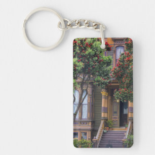 Red Flowering Gum Tree Frames Victorian Style Keychain