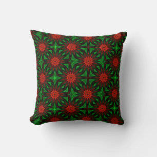 Red Flowers American MoJo Pillow