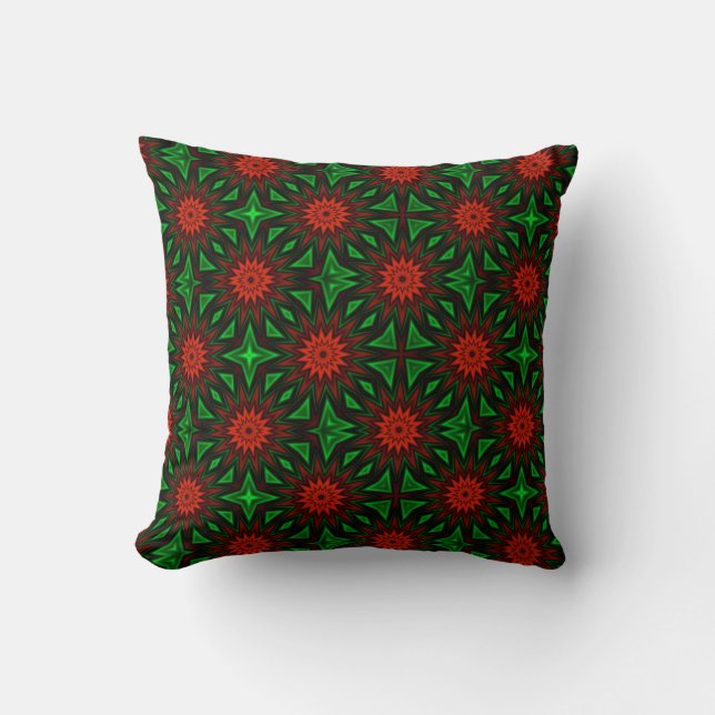 Red Flowers American MoJo Pillow (Front)