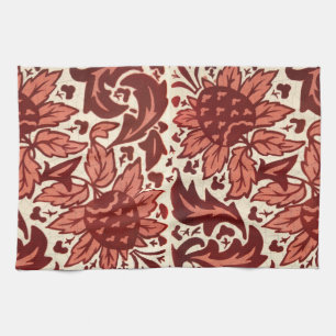 Red Flowers and Fruit Antique Pattern Kitchen Towel