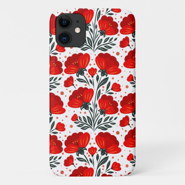 Red flowers Case-Mate iPhone case (Back)