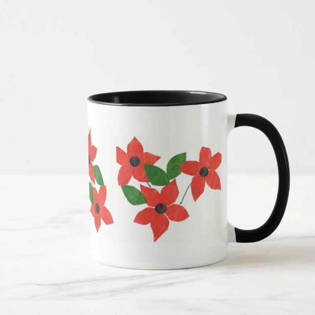 Red Flowers Coffee Mug - Flower Power (Right)