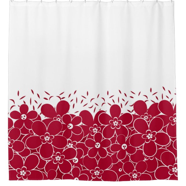 Red flowers daisies on white background (Front)