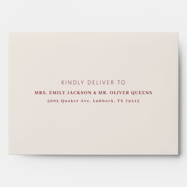 Red Flowers elegant Envelope (Front)