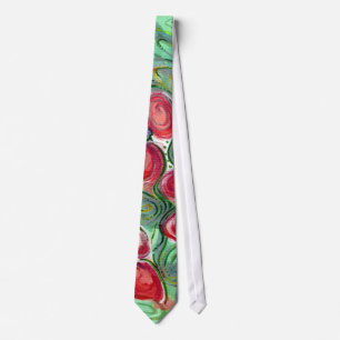 Red Flowers Fantasy Tie