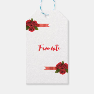 Red Flowers Favourite Gift Tags