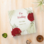 red flowers green leaves photo album binder<br><div class="desc">Beautiful wedding photo album featuring red and white flowers and green leaves
 The gold glitter details are simulated.
FOR MORE MATCHING PRODUCTS click on the collection above or contact me</div>