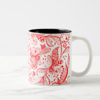 Red Flowers & Hearts Illustration