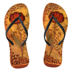 Red Flowers I Flip Flops