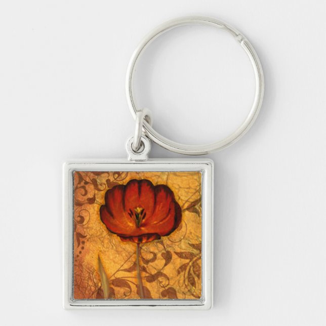Red Flowers I Keychain (Front)