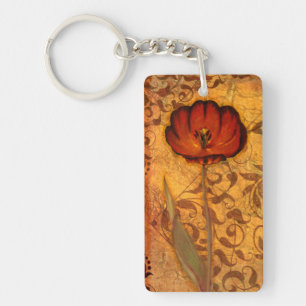 Red Flowers I Keychain