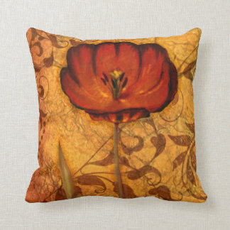 Red Flowers I Throw Pillow