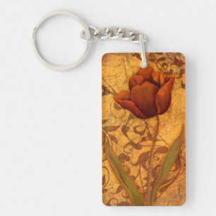 Red Flowers II Keychain