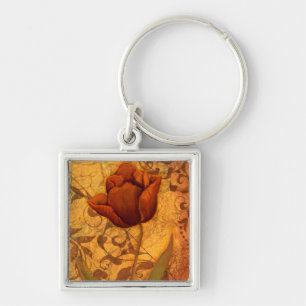 Red Flowers II Keychain